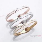 AAA Grade Hermes Narrow Clic Clac H Bangle - White Enamel